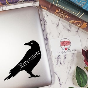 Edgar Allan Poe, Horror Car Decal, Raven Sticker, Nevermore Raven Car Decal, Literature Decal, Literature Sticker, Poetry Laptop Sticker