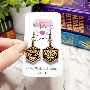 D20 Dangle Earrings, D20 Jewelry, D20 Accessories, RPG Jewelry, RPG Dangle Earrings, RPG Accessories, Dice Earrings, Dice Jewelry