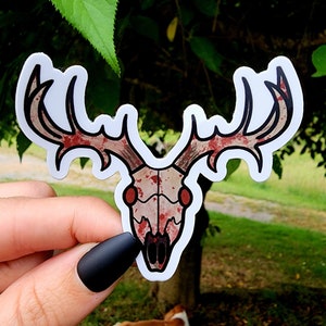Wendigo Skull Sticker, Wendigo Skeleton, Wendigo Art, Cryptid Stickers, Cryptid Art, Cryptid Lover Gift, Cryptid Occult, Cryptozoology
