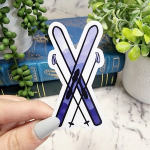 Skis and Poles, Ski Gifts, Ski Sticker, Skiing Sticker, Mountains Sticker, Ski Art, Appalachian Sticker, Nature Sticker, Winter Sticker