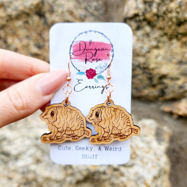 Squonk Cryptid, Geek Earrings, Cryptid Gift, CryptidCore, Nerdy Earrings, Cryptid Earrings, Cryptid Jewelry, Cryptid Witch, Quirky Earrings