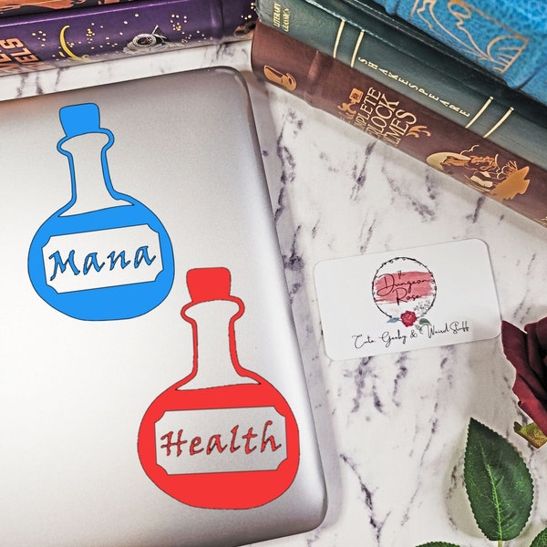Health Potion, Mana Potion, Potion Decal, Potion of Healing, Potion Sticker, RPG Stickers, RPG Gamer Gifts, RPG Accessories, Geek Gifts