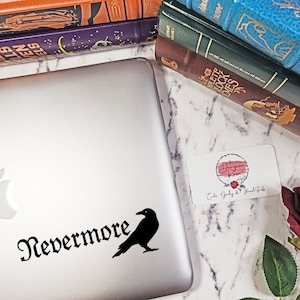 Edgar Allan Poe, Horror Car Decal, Raven Sticker, Nevermore Raven Car Decal, Literature Decal, Literature Sticker, Poetry Laptop Sticker