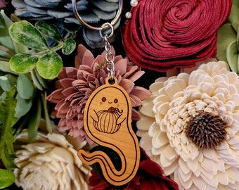 Ghost Keychain, Ghost Keyholder, Ghost Keyring, Halloween Key Fob, Ghost Accessories, Ghost Gifts, Halloween Gifts, All Hallows Eve