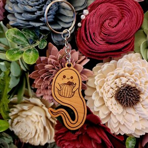 Ghost Keychain, Ghost Keyholder, Ghost Keyring, Halloween Key Fob, Ghost Accessories, Ghost Gifts, Halloween Gifts, All Hallows Eve