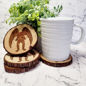 Cryptid Live Edge Wood Coaster Set, Cryptid Art, Cryptid Coaster Set, Cryptid Core, Cryptid Cult, Cryptid Decor, Cryptid Gift