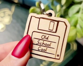 Old School Keychain, Old School Geekery, Retro Gifts, Retro Keychain, Retro Gaming, Retro IT Gifts, Old School Cool, Floppy Disk Keychain