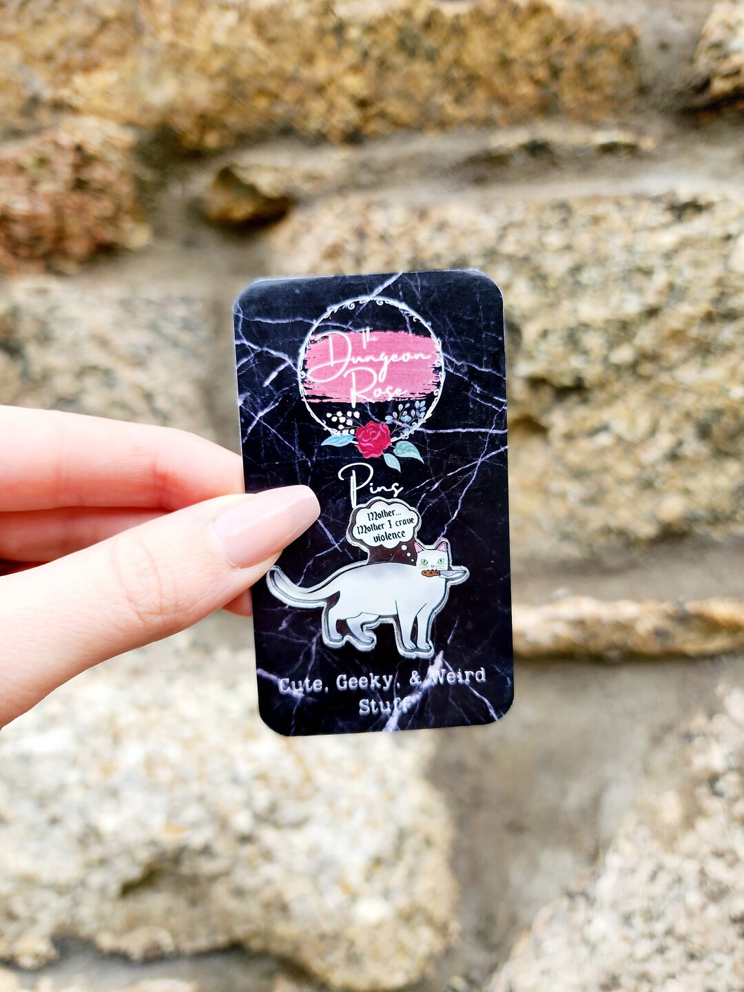 Cat Meme Pin, Violent Cat, Murder Cat, Mean Cat, Knife Cat Pin, Cat Pin