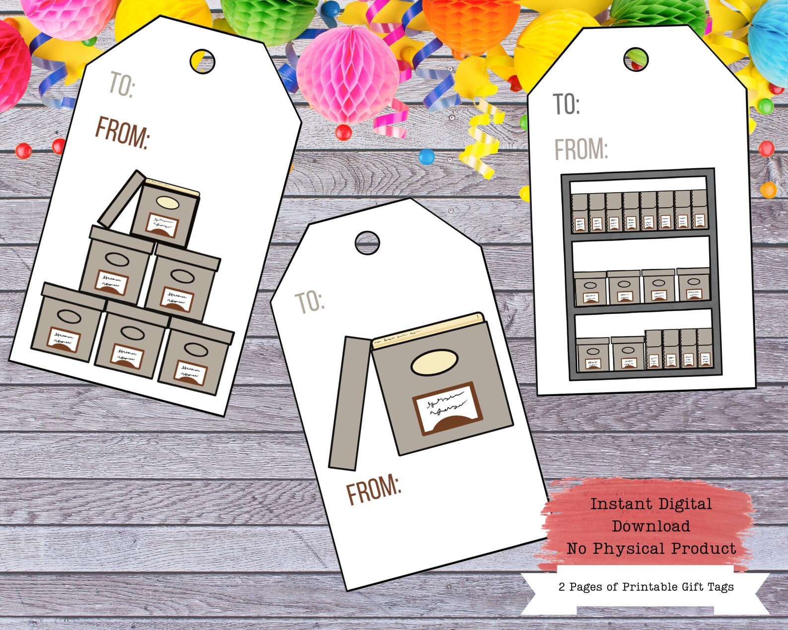 Archival Storage Printable Gift Tags, Archival Gift, Archivist Gift ...