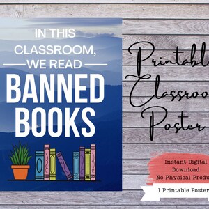 Banned Books Poster, Banned Books Art, Book Classroom Decor, English Classroom, English Teacher, Literature Classroom, Literature Teacher
