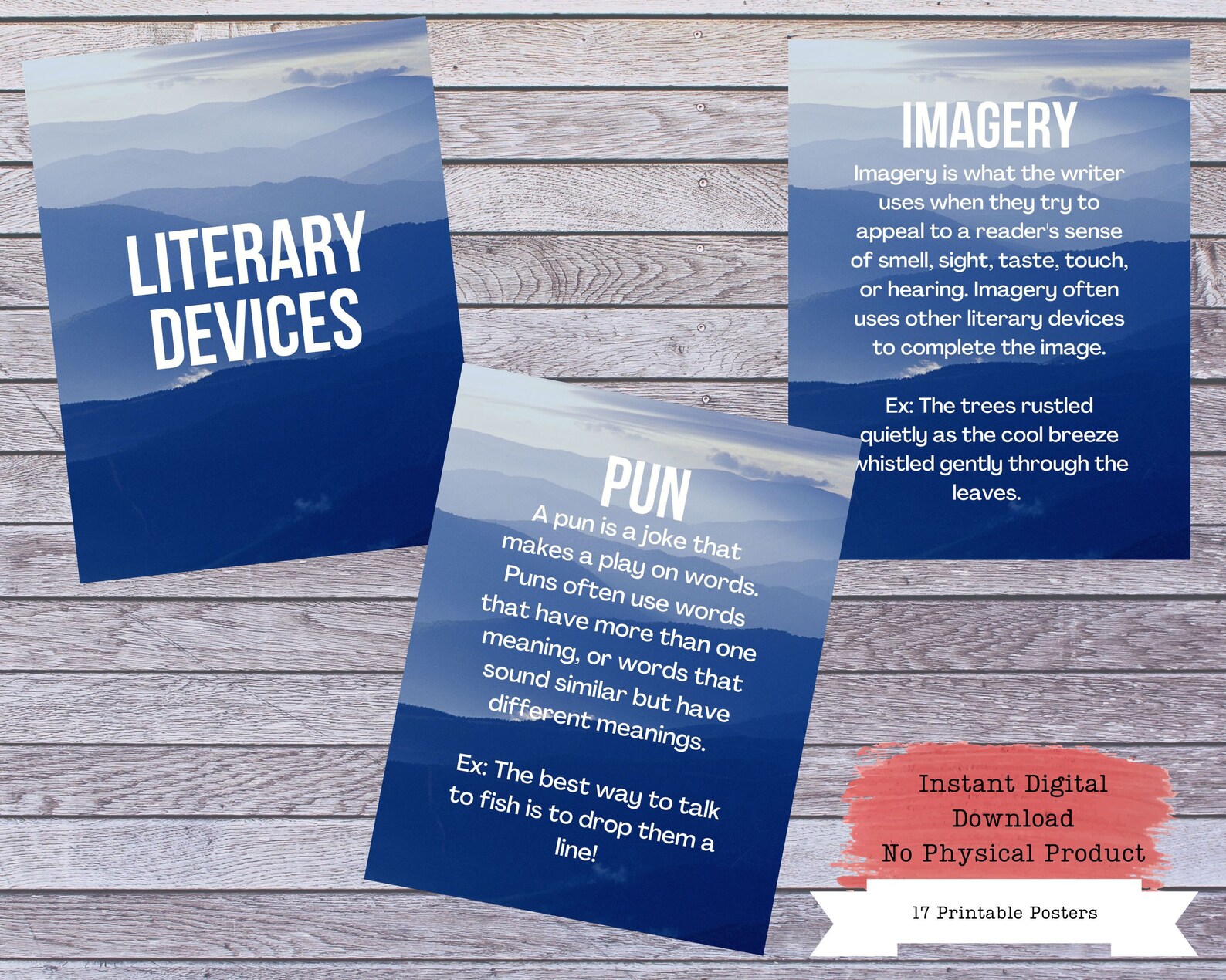 Printable Poster Set Literary Posters Literary Devices Etsy