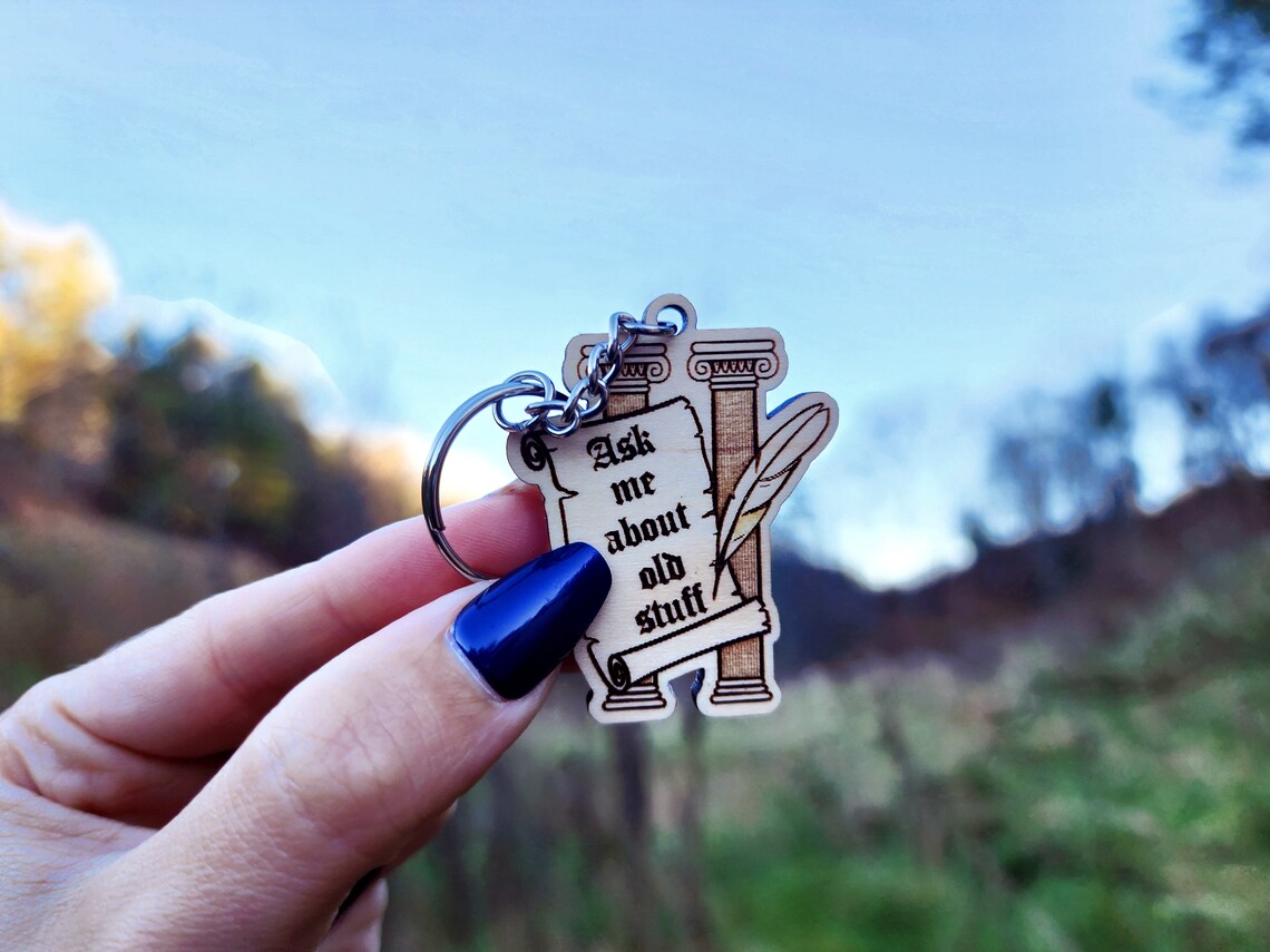 History Keychain Historian Gift Old Stuff Keychain Etsy