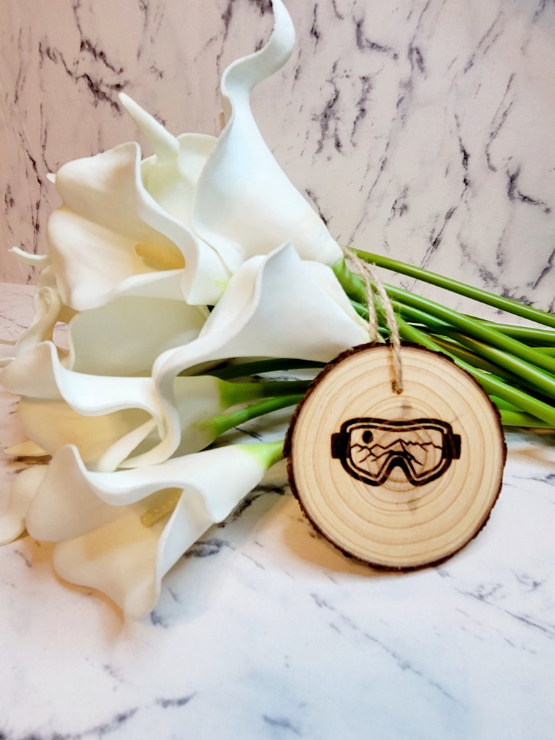 Snow Goggles Art Wooden Ornament Wood Slice Ornament Ski Etsy