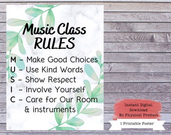 Music Class RULES, Music Teacher, Music Poster Pack, Music Room Art, Music Room Poster, Music Room Decor, Music Classroom, Band Director