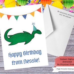 Monster von Loch Ness, Cryptid Kern, Cryptid Jäger, seltsame Karten, Cryptid Geburtstag, Cryptid Karten, druckbare Karten, Cryptid Geschenk, Cryptid Art