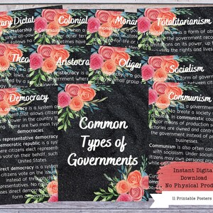 Types of Government Posters, History Poster, Social Studies, History Class, History Defined, History Teacher, History Classroom