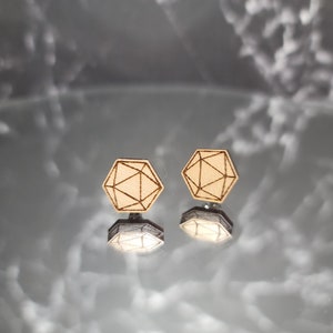 D20 Stud Earrings, D20 Dice Earrings, RPG Jewelry Gift, Geeky Earrings, Nerdy Earrings, D20 Gifts for Her, D20 Jewelry, RPG Dice image 4