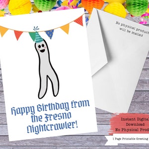 Fresno Nightcrawler, druckbare Karten, Cryptid Geschenk, seltsame Karten, Cryptid Hunter, Cryptid Birthday, Cryptid Art, Cryptid Karten, Cryptid Core,