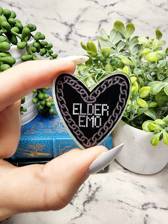 Elder Emo Pin, Elder Emo Art, Elder Emo Kids, Emo Accessories, Emo Pins, Emo  Belt Pin, Emo Chain, Emo Forever, Emo Gifts 