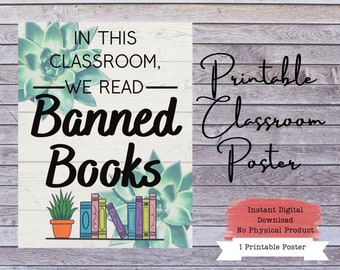 Banned Books Poster, Banned Books Art, Book Classroom Decor, English Classroom, English Teacher, Literature Classroom, Literature Teacher
