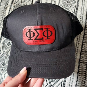 Chapéu com letras gregas Phi Sigma Phi, chapéu de fraternidade, equipamento de fraternidade