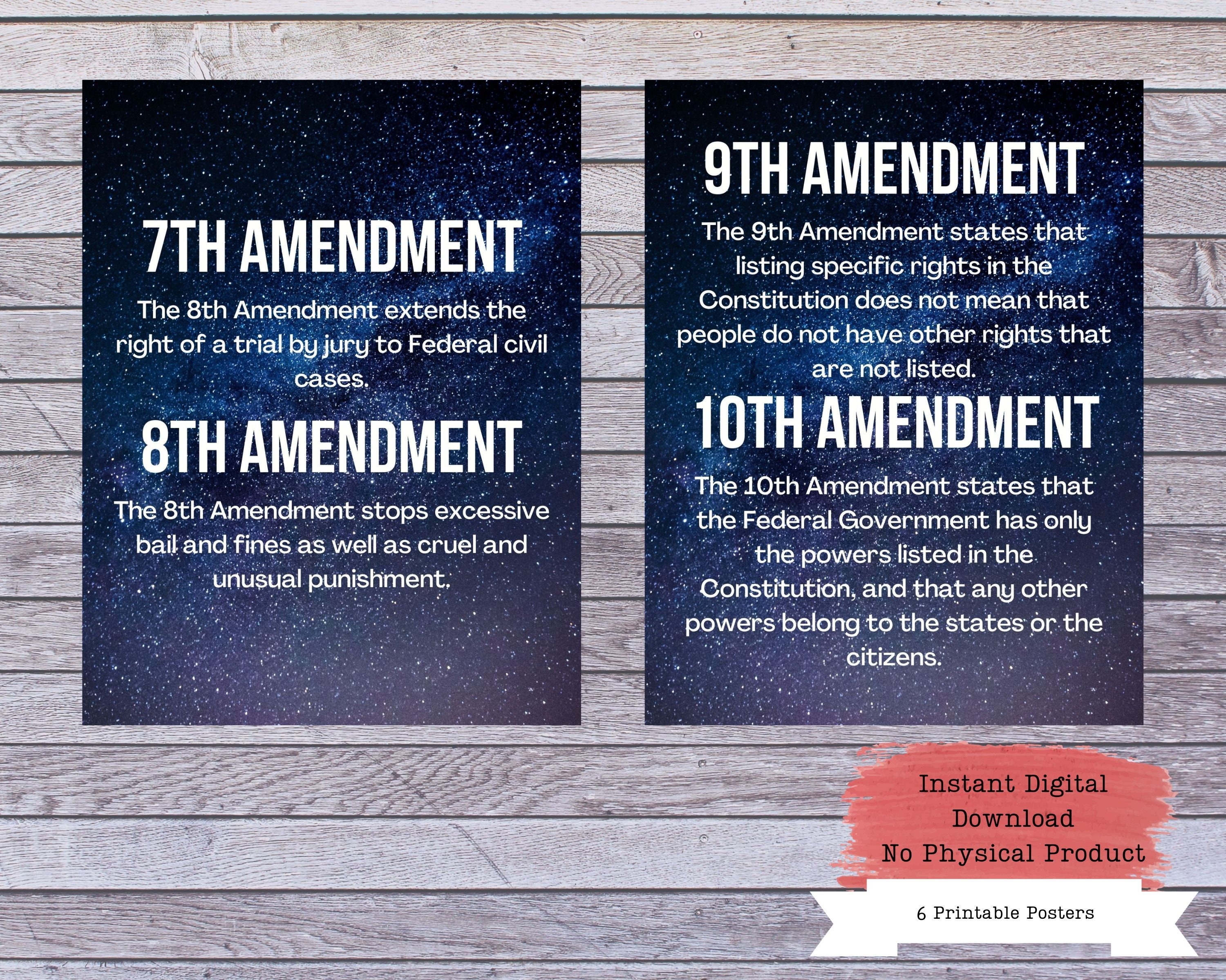 Bill Of Rights Printable Poster Set US Constitution Wall Art | lupon.gov.ph