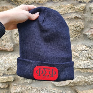 Gorro com letras gregas Phi Sigma Phi, gorro de fraternidade, equipamento de fraternidade