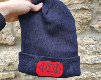 Phi Sigma Phi Greek Letter Beanie, Fraternity Beanie, Fraternity Gear