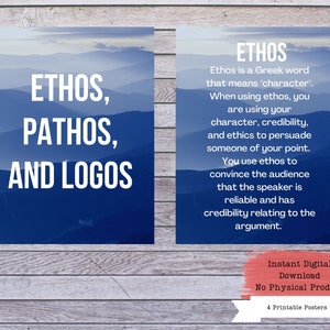 Ethos Pathos Logos Aristotle Poster Essay Writing Classroom - Etsy