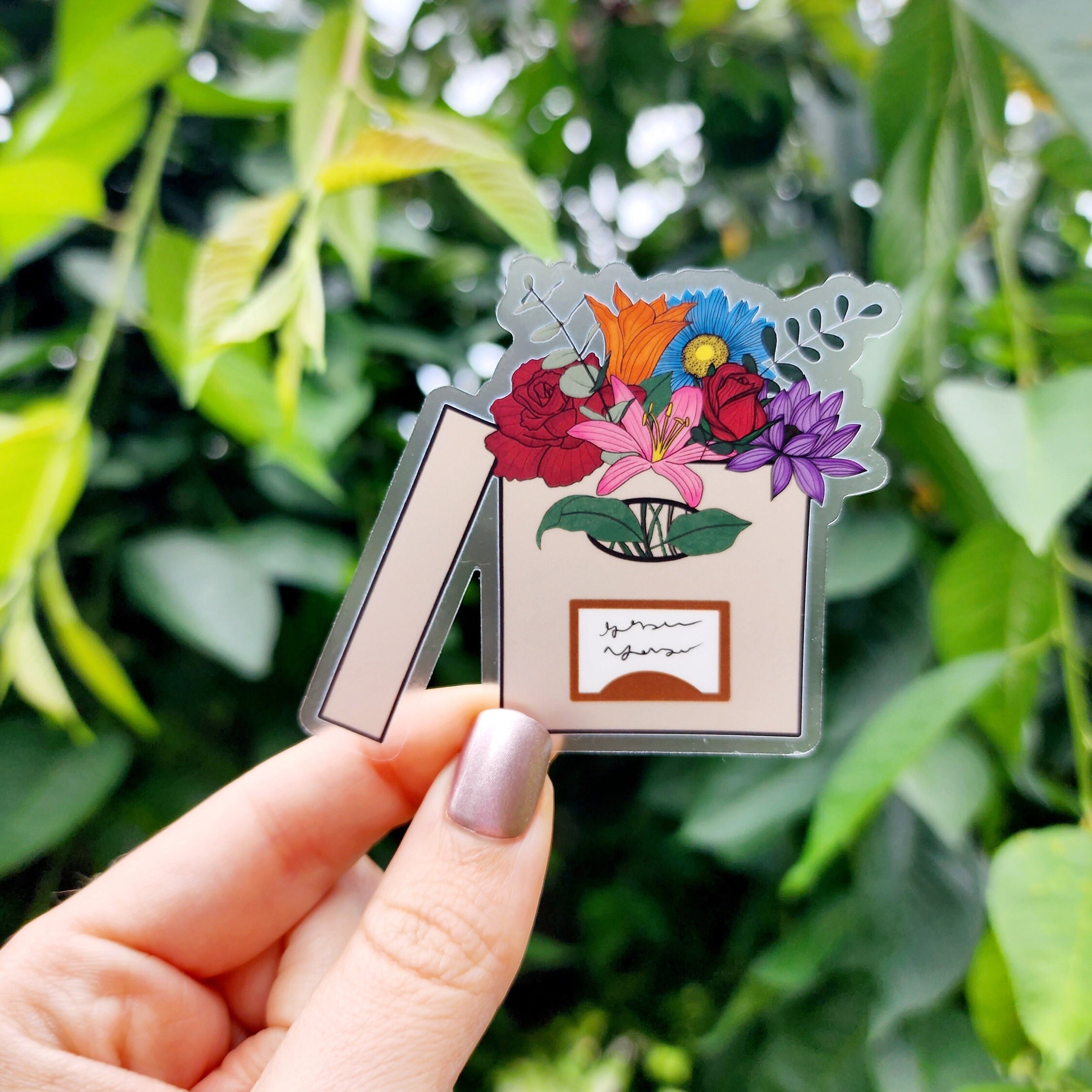 Archival Boxes Floral Clear Sticker, Archival Storage, Archivist ...