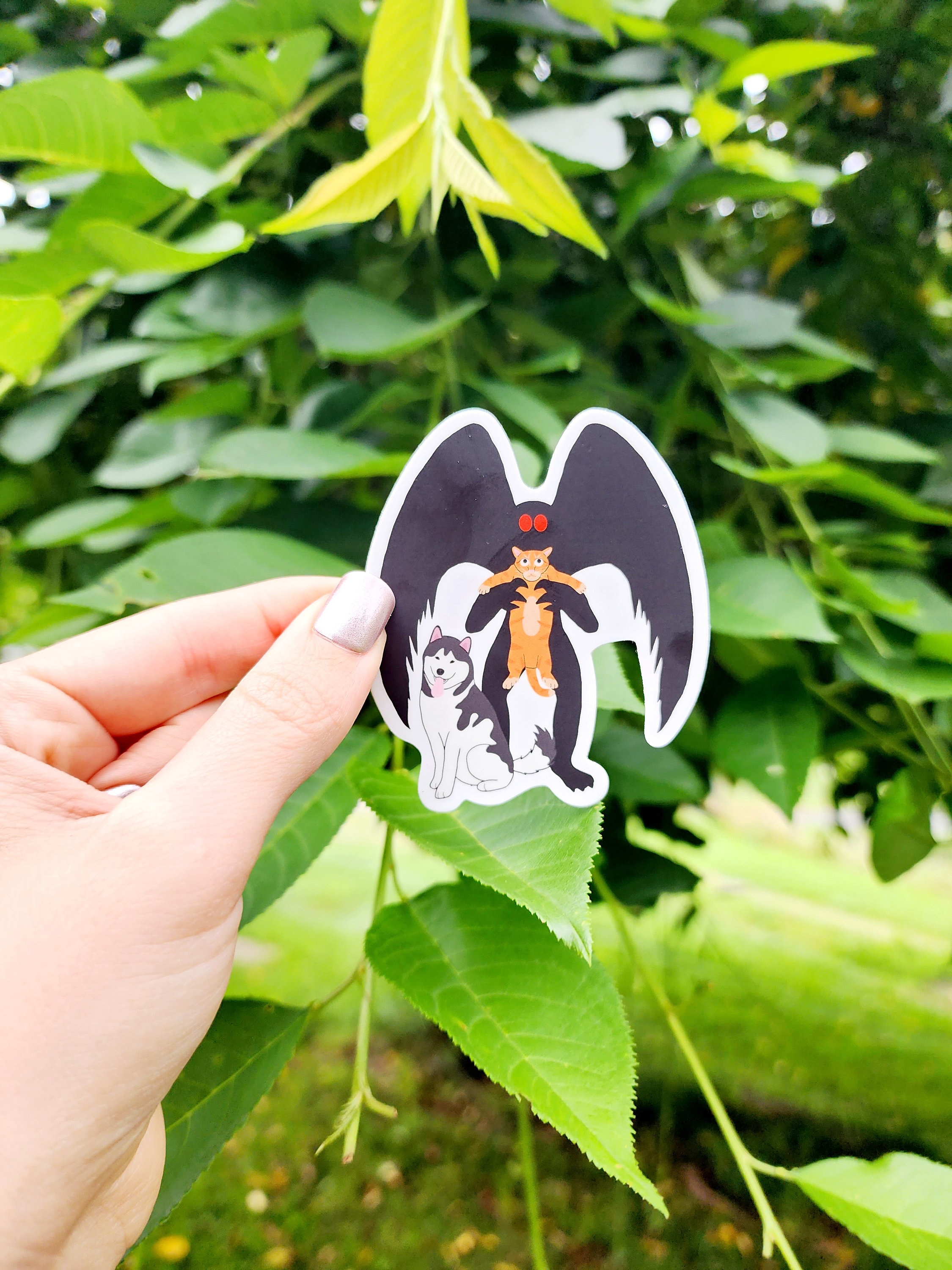 Mothman Animal Lover Sticker, Cryptid Art, Cryptid Lover Gift, Mothman ...