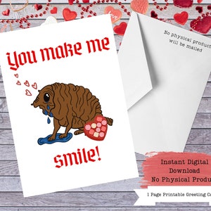 Squonk, Printable Cards, Cryptid Valentine, Cryptid Art, Cryptid Gift, Cryptid Digital, Printable Valentine, Cryptid Cards