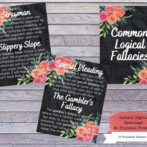 Logical Fallacies Printable Poster Set, Fallacies Posters, Debate Coach ...