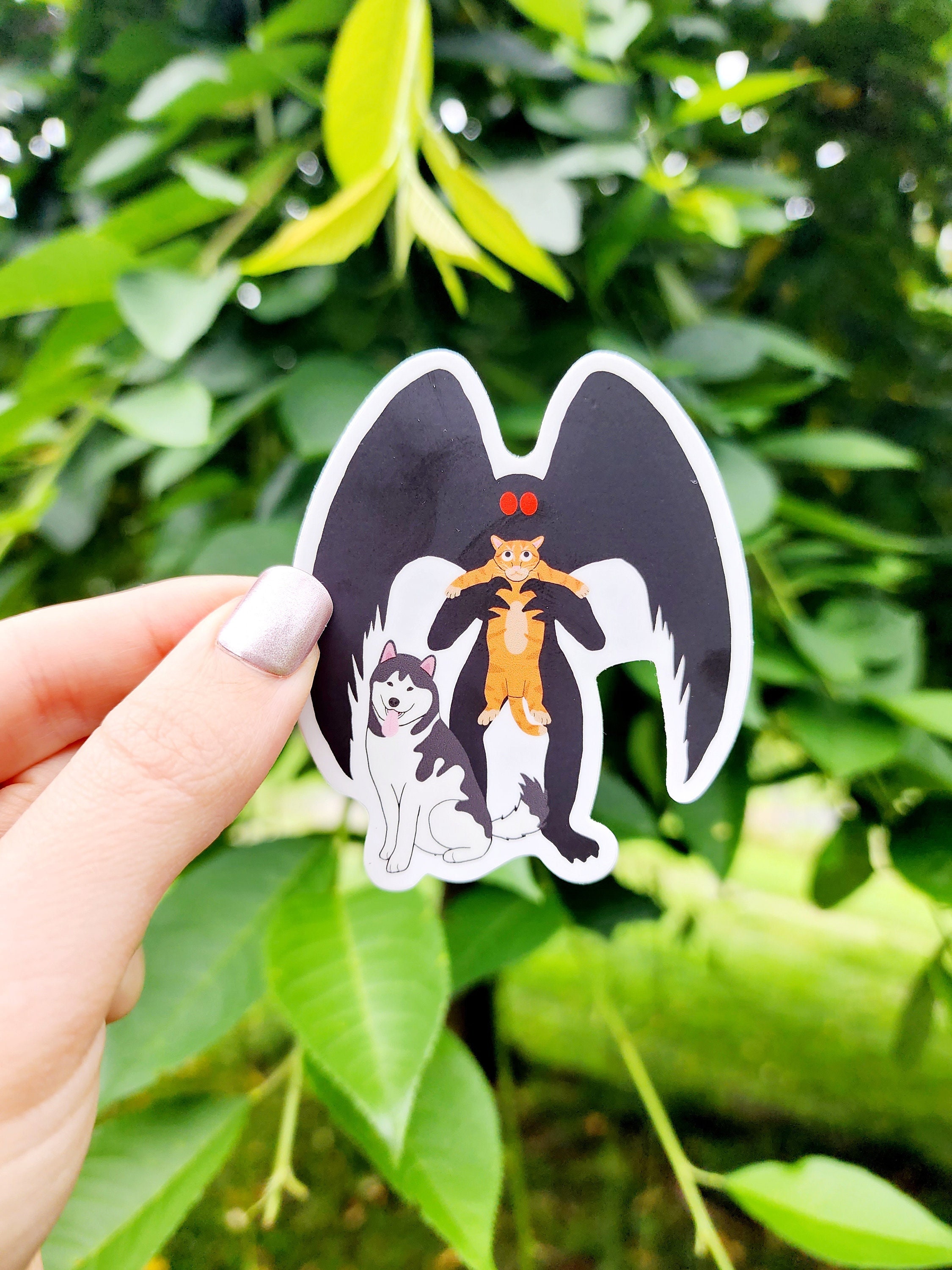 Mothman Animal Lover Sticker, Cryptid Art, Cryptid Lover Gift, Mothman ...