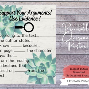 Literary Analysis, Literary Poster, Writing Poster, Classroom Poster, Classroom Printable, Classroom Download, Teacher Poster