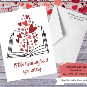 Librarian Valentine, Book Valentine Card, Valentines for Readers, Reader Gift, Library Valentine, Archivist Valentine, Book Nerd Valentines