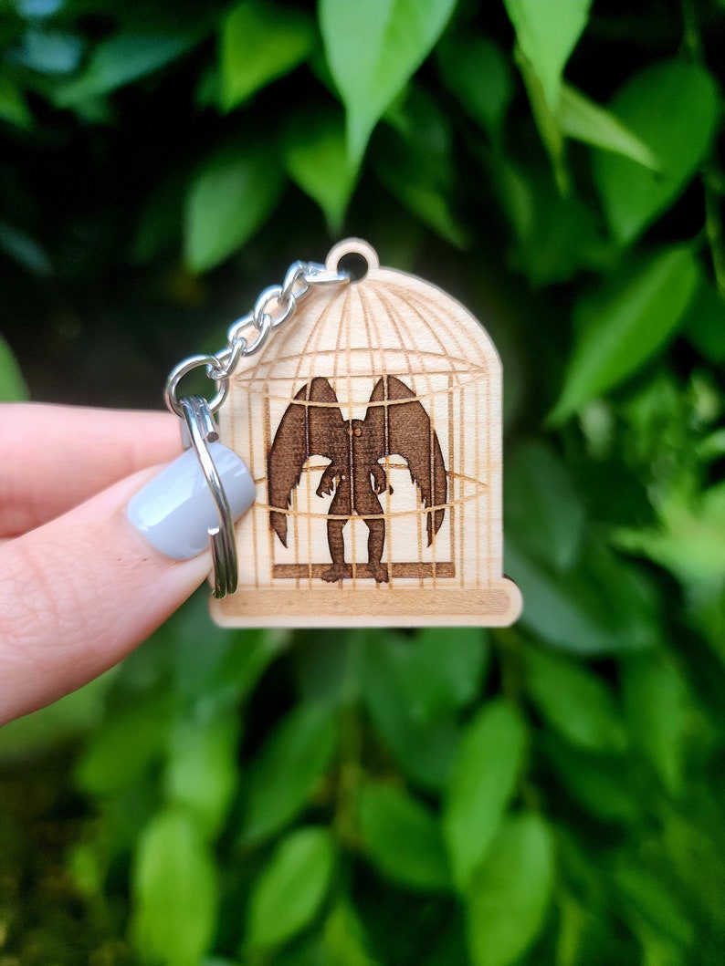 Cryptic Keychains Mothman Keychain, Cryptid Keychain, Mothman Gifts, Cryptid Gift ...