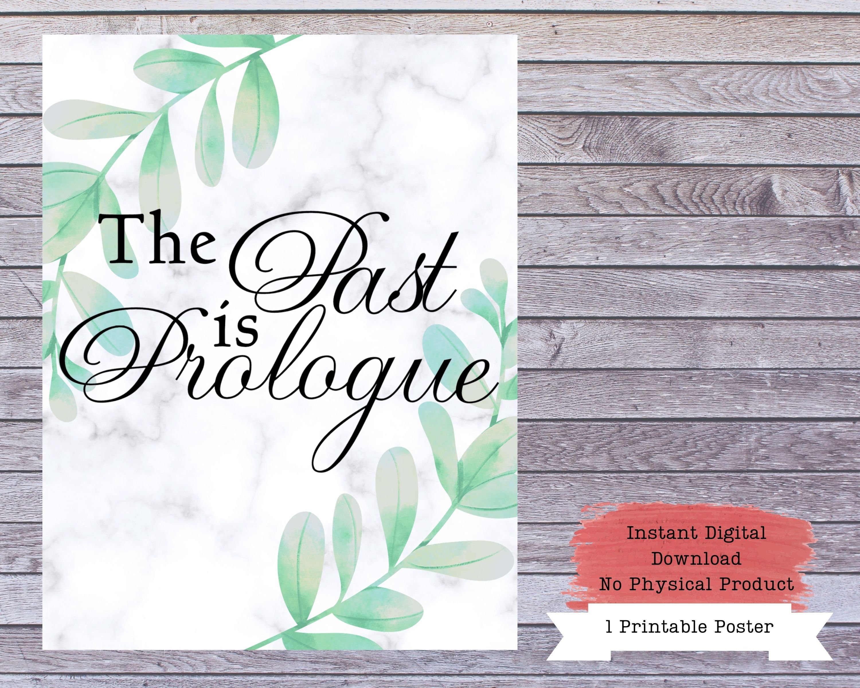 The Past is Prologue History Class History Poster Social Etsy
