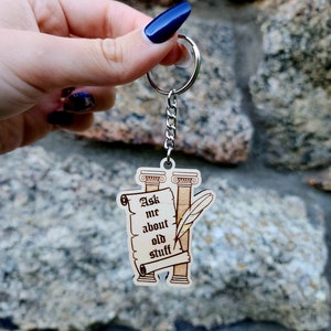 History Keychain, Historian Gift, Old Stuff Keychain, Archivist ...