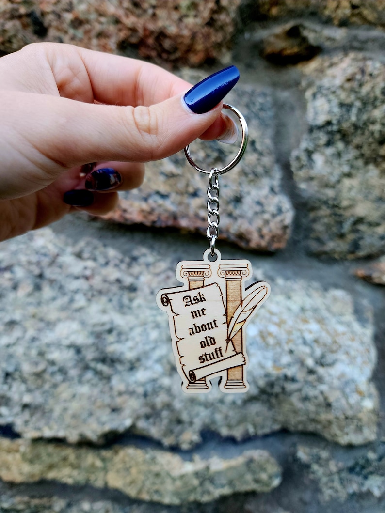 History Keychain Historian Gift Old Stuff Keychain Etsy