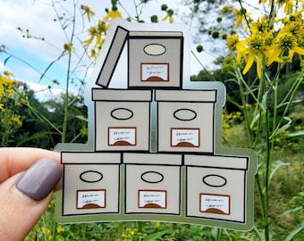 Archival Boxes Clear Sticker, Archival Storage, Archivist Sticker, Archive Sticker, Museum Sticker, Museum Artifacts, Museum Curator Gift