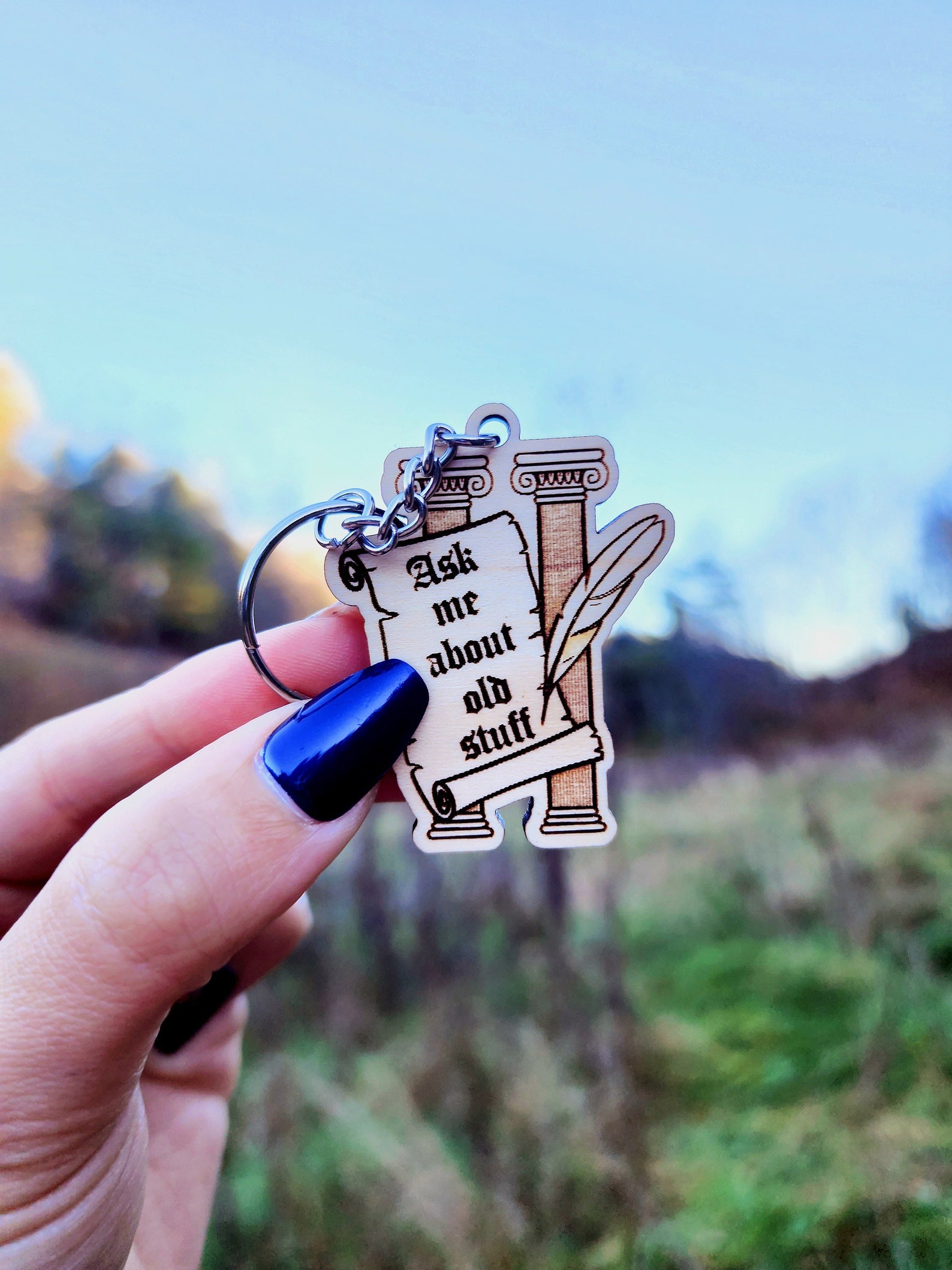 History Keychain Historian Gift Old Stuff Keychain Etsy