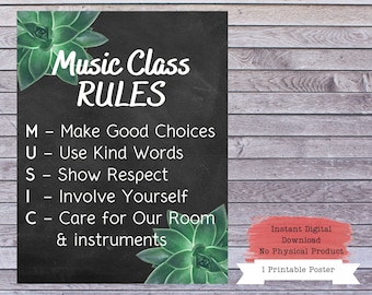 Music Class RULES, Music Poster Pack, Music Room Decor, Music Classroom, Music Room Art, Music Room Poster, Music Teacher, Band Director