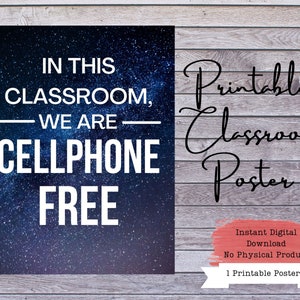 Cellphone Free Classroom Poster, Phone Free Class, No Phones Classroom Sign, No Phones Sign, Teacher Posters, Classroom Printable