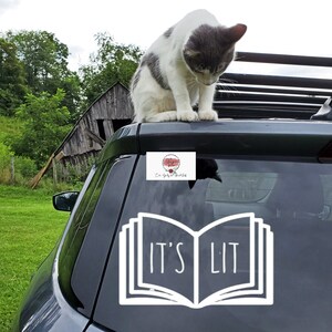 It's Lit Book Decal, English Teacher Gift, Book Car Decal, Get Lit Sticker, Bookworm Gift, Book Laptop Sticker, Literature Sticker image 4