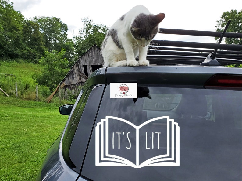 It's Lit Book Decal, English Teacher Gift, Book Car Decal, Get Lit Sticker, Bookworm Gift, Book Laptop Sticker, Literature Sticker image 4