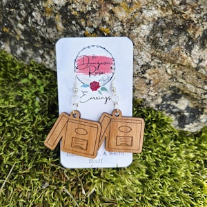 Archival Box Dangle Earrings, Archival Storage, Archivist Earrings, Archive Jewelry, Museum Earrings, Museum Artifacts, Archival Boxes