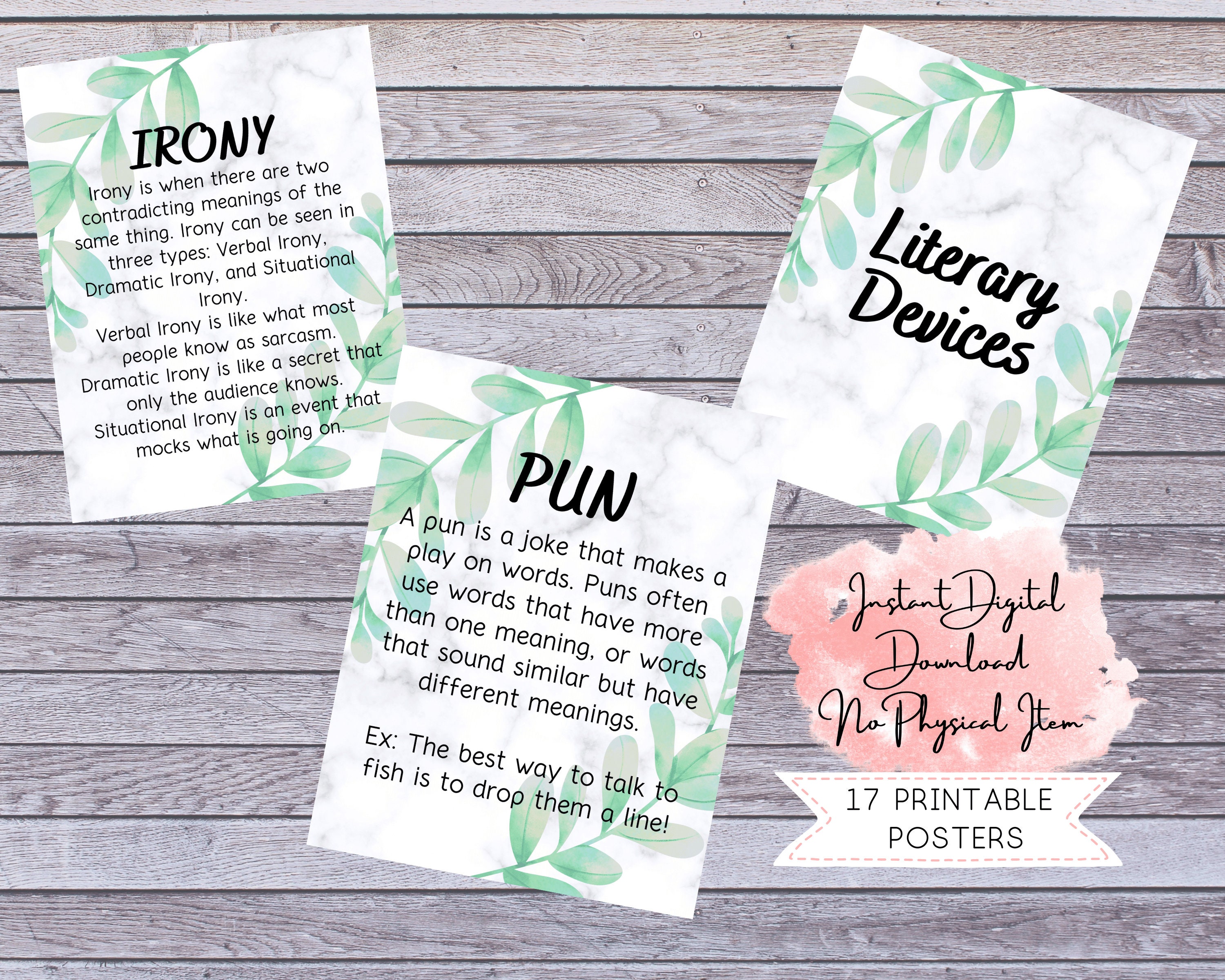 Printable Poster Set Literary Posters Literary Devices - Etsy Australia