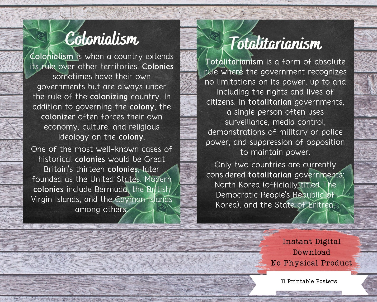 Types of Government Posters History Poster Social Studies Etsy