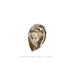Nuovo bambino grizzly ma simpatico carta A6